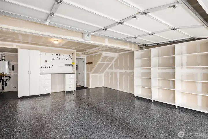 2 car garage with extra parking in driveway