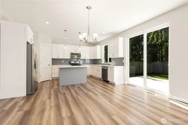 Large space for Dining Table between Living room and kitchen