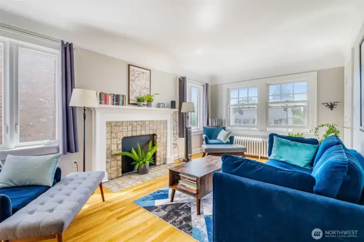 All units have hardwood floors, original millwork and large windows that let in lots of light