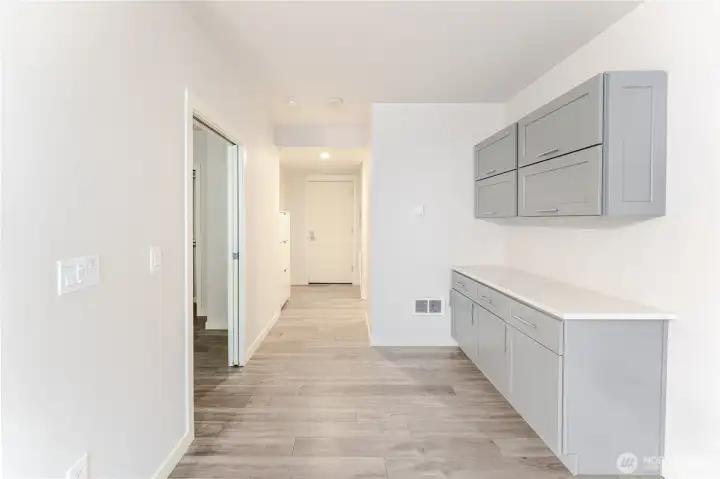 Buffet for extra prep and pantry space.