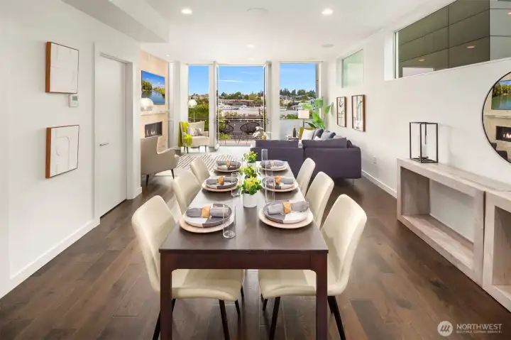 Entertain easily in this expansive dining area
