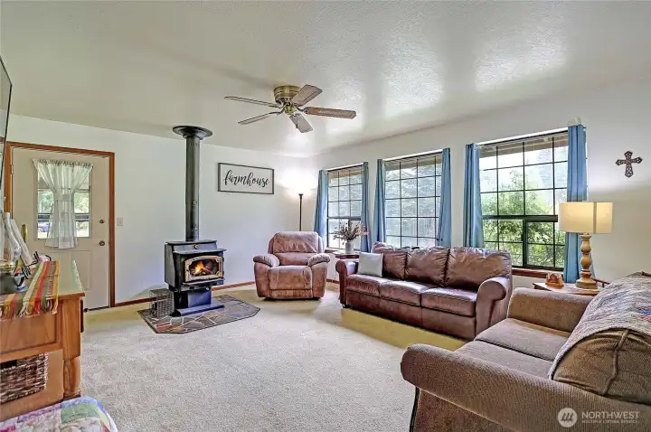 Living room w/wood stove