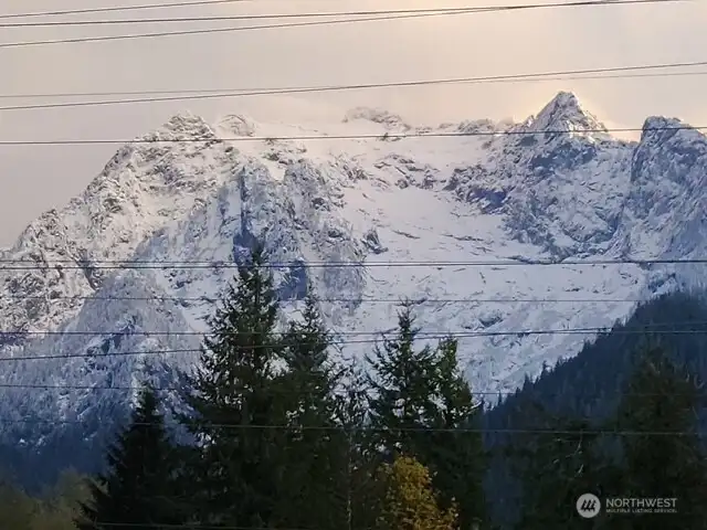 Snow frosted views of the foothills surrounding the home