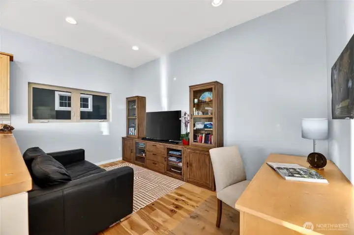 The den sits just off the kitchen and living space.