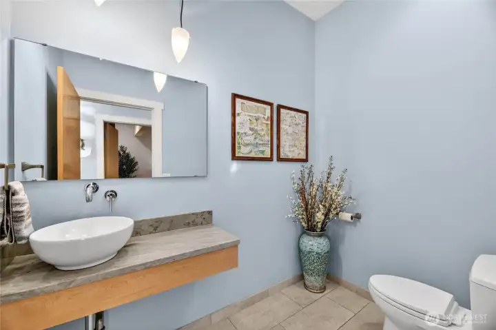 The main level powder room.