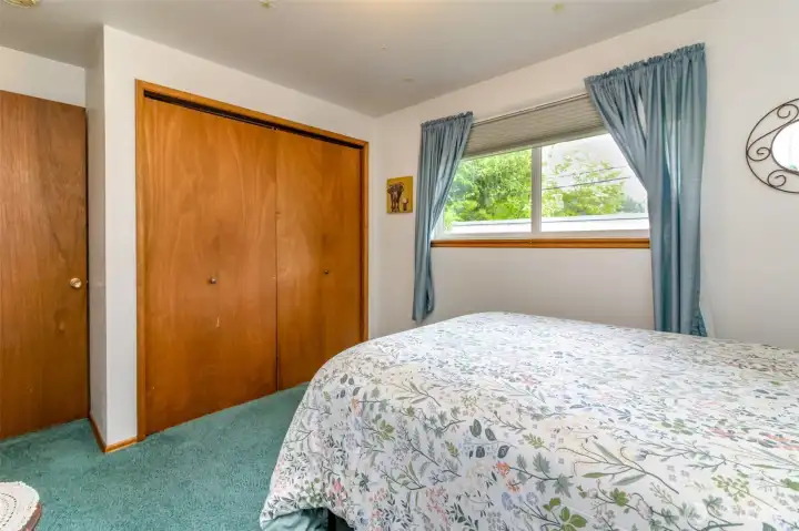 Bedroom number two shows off the nice size closets in all of the extra bedrooms.