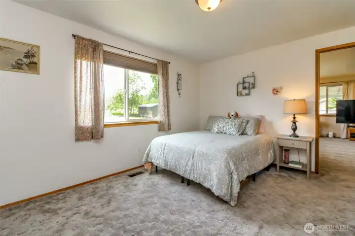 This is the fourth bedroom and it is huge with a walk-in closet.