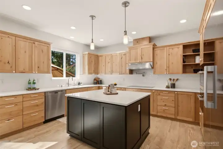 Chef's dream kitchen with potfiller and strong vent hood Chef's dream kitchen with potfiller and strong vent hood