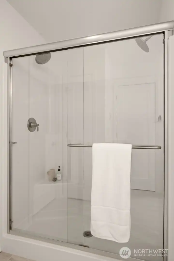 Dual shower in master bathroom Dual shower in master bathroom
