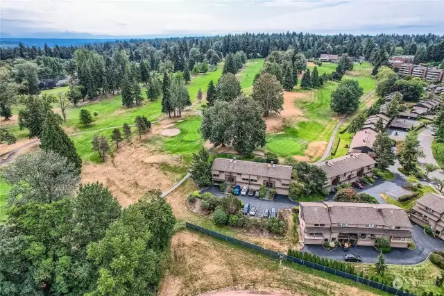 Drone above w/ view of Golf Course