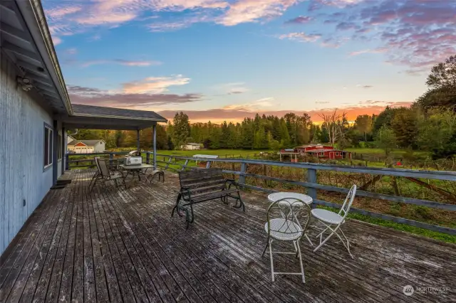 Deck runs the length of the home - needs some care, but what a view!