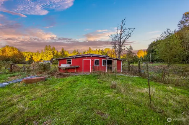 Barn can be brought back to life with some love and attention!  Chicken coop on the right side