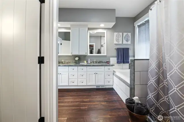 View from primary walk in closet.