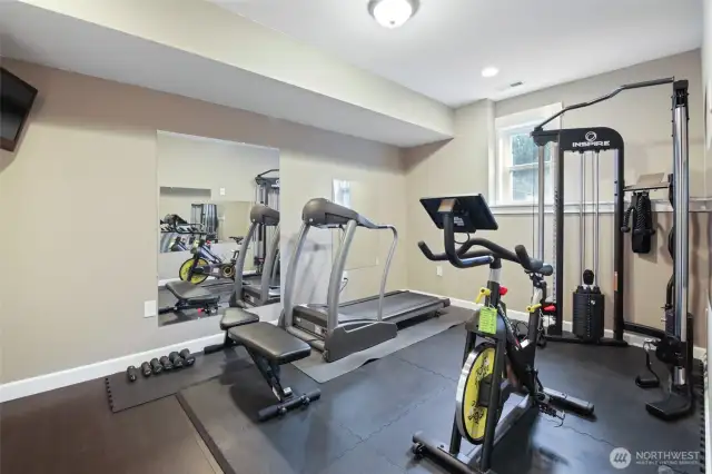 Flex space is perfect for work out area, meditation space, or another office.