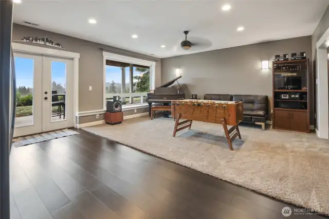 French doors lead out to a fantastic patio area.