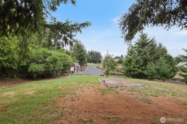 View of the property from one end looking up the driveway.