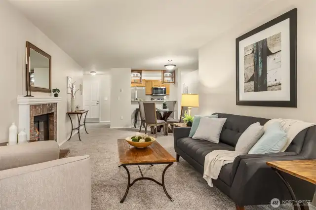 Open-concept living space.