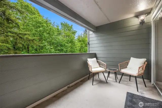 Private, covered balcony perfect for year-round use.