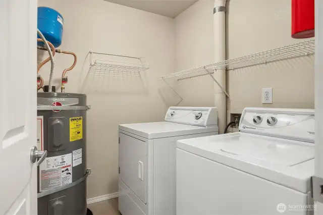 In-unit laundry with full-size washer and dryer.