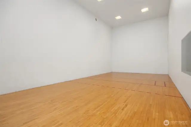 Clubhouse amenity featuring indoor racquet court.