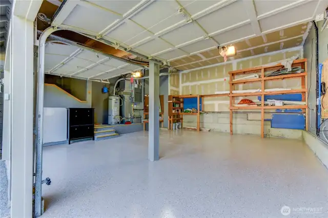 Newly painted garage floor.