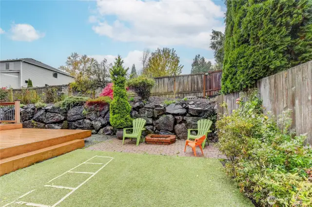 Backyard is deal for unwinding after a long day or creating fun memories with family and friends.