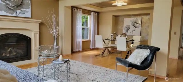 Living room and dining area