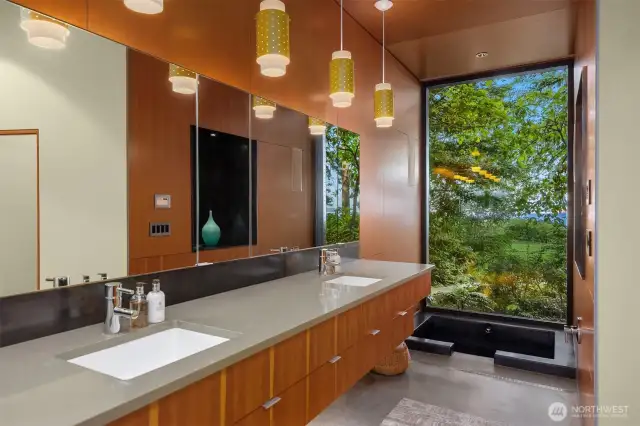 Primary suite with private patio and Japanese Ofuro tub.