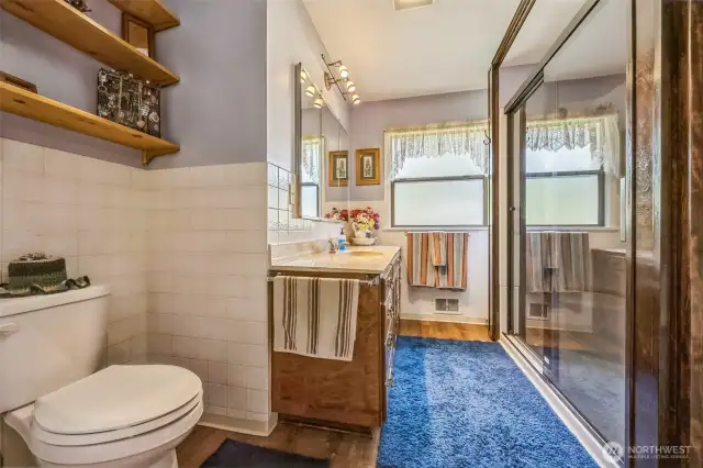 Up-stairs fully remodled bathroom.