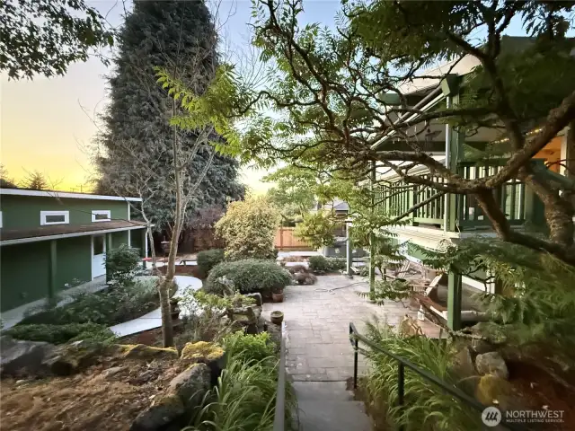 Arboretum-like grounds and gardens.