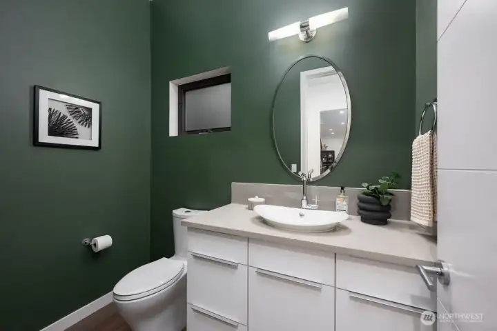 Main level powder room