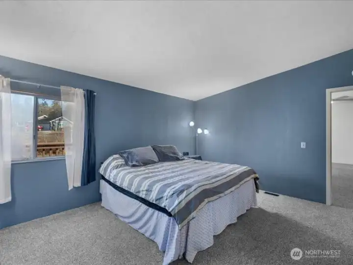 Large Primary with walk-in closet.