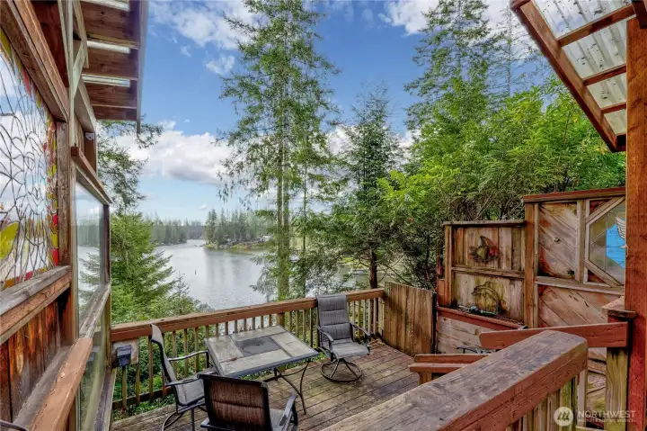 View from covered hot tub.