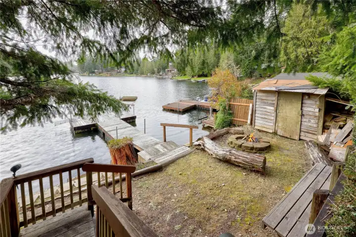 Firepit & storage shed