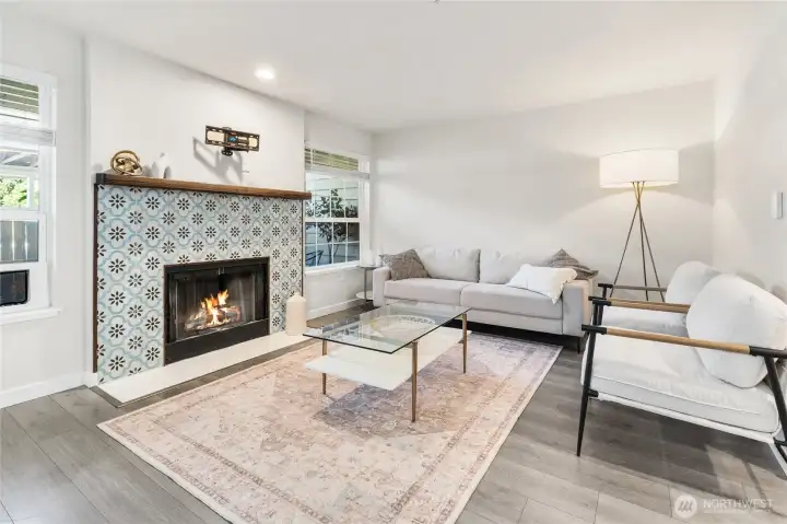 Wood burning fireplace, maintained by the HOA, makes cooler seasons cozier!