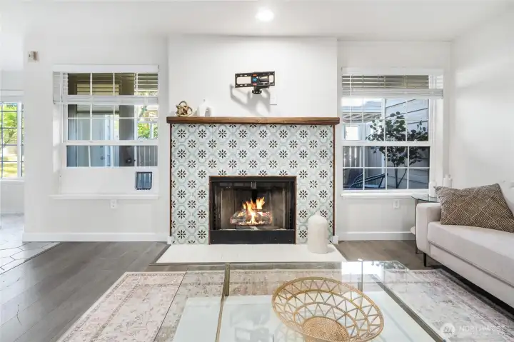 Stylish tiling adds flair to the updated unit.