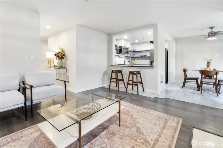 Open concept living area allows for easy entertaining or together time.