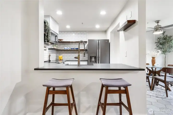 Kitchen with eating area makes for convenience and ease.