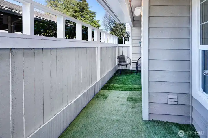 Very private outdoor area for that morning cup of coffee, a chapter or two of a good book or just to take a moment of fresh air.