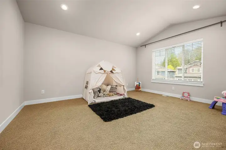 large bonus room for entertainment, home office or exercise room.  Or, it could become a 5th non-conforming bedroom.