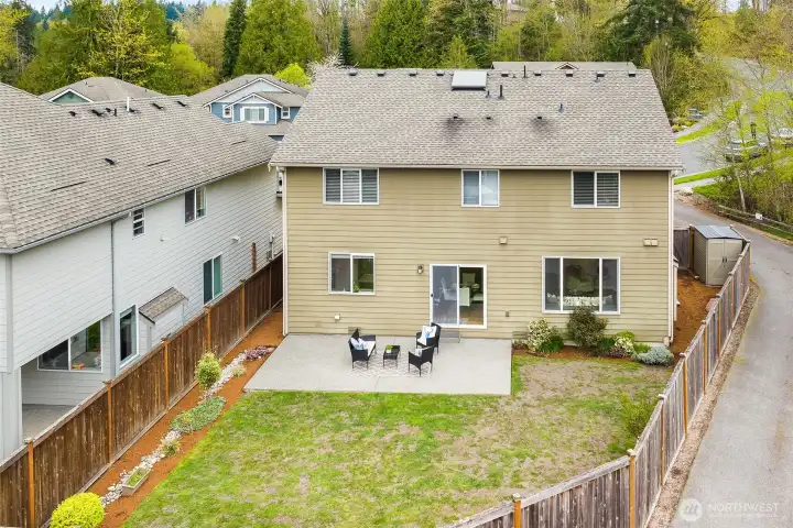 The home has a fully fenced yard. The home has a fully fenced yard.