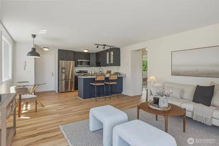 Open-concept floor plan