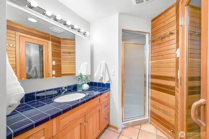Relax and recharge in the private sauna before stepping out to enjoy the surrounding natural setting. Relax and recharge in the private sauna before stepping out to enjoy the surrounding natural setting.