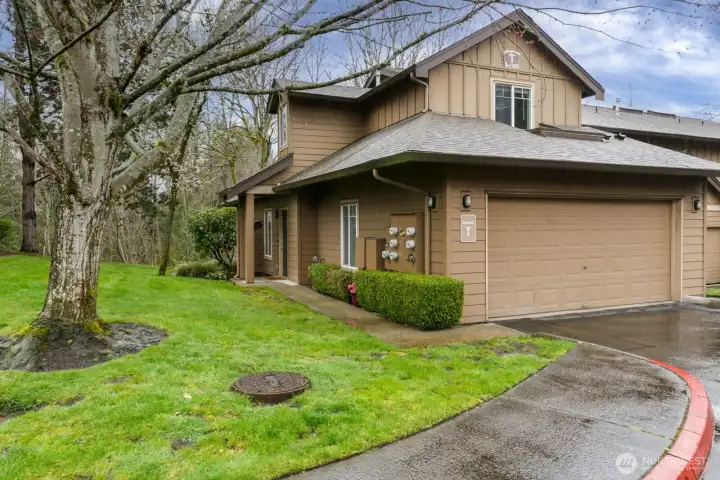 End-unit townhome with added privacy and insulated windows.