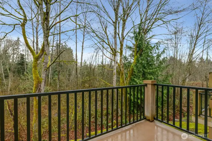 Private deck with peaceful territorial views and natural surroundings.