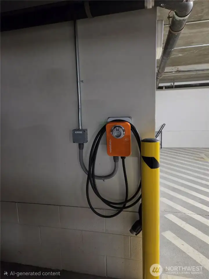 2 tandem parking spaces with EV charging station