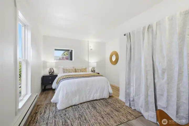 Main-floor bedroom ideal for guests or a home office.