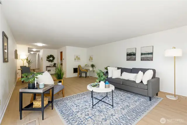 Must see large newly updated staged family/dining room to entertain and relax after long week.
