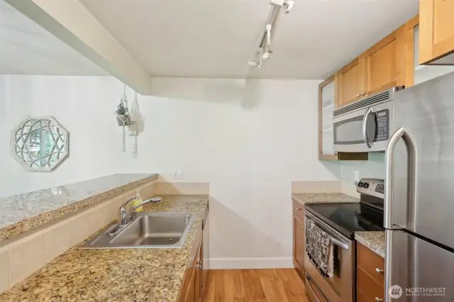 Kitchen with SS appliances