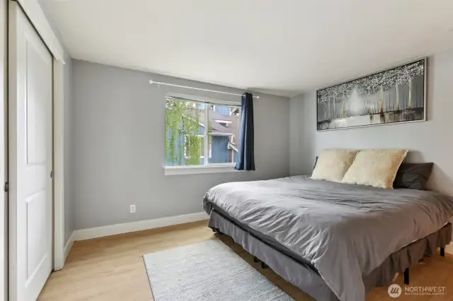 Bedroom with new flooring